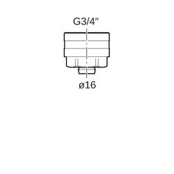 Geberit Mepla Anschlussverschraubung für Eurokonus CW617N, d 16mm, G 3/4″, vernickel... GEBERIT-641534222 4025416190417 (Abb. 1)