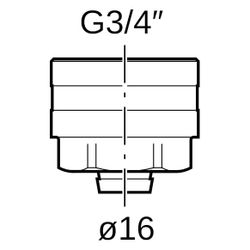 Geberit Mepla Anschlussverschraubung für Eurokonus CW617N, D 16mm, G 3/4", vernickel... GEBERIT-641534222 4025416190417 (Abb. 1)
