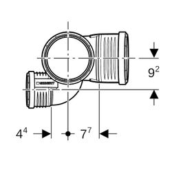 Geberit Silent-PP Schachtbogenabzweig 87,5 Grad rechts d 110mm, d1 75mm, d2 110mm... GEBERIT-390563141 4025416937555 (Abb. 1)