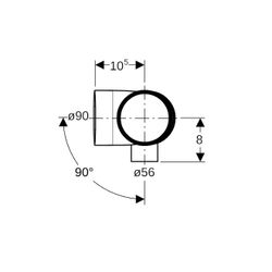 Geberit Silent db20 Kombibogeneckabzweig 88,5 Grad rechts d 90mm, d1 90mm, d2 56mm... GEBERIT-308815141 4025416296331 (Abb. 1)