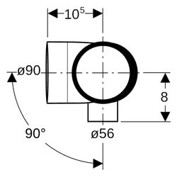 Geberit Silent db20 Kombibogeneckabzweig 88,5 Grad rechts D 90mm, D1 90mm, D2 56mm... GEBERIT-308815141 4025416296331 (Abb. 1)