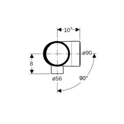 Geberit Silent db20 Kombibogeneckabzweig 88,5 Grad links d 90mm, d1 90mm, d2 56mm... GEBERIT-308817141 4025416296423 (Abb. 1)