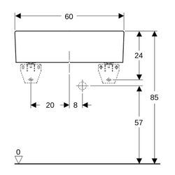 Geberit Publica Mehrzweckbecken ohne Überlauf, Breite 60cm, Tiefe 40cm, ohne Überlau... GEBERIT-360060000 4022009080490 (Abb. 1)