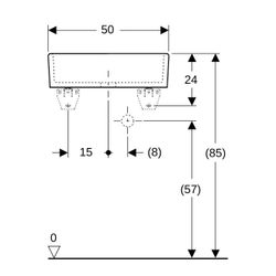 Geberit Publica Mehrzweckbecken ohne Überlauf, Breite 50cm, Tiefe 40cm, ohne Überlau... GEBERIT-360050000 4022009080483 (Abb. 1)