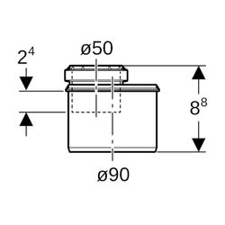 Geberit Silent-PP Reduktion exzentrisch, kurz Außendurchmesser 90mm, d1 50mm... GEBERIT-390474141 4025416295778 (Abb. 1)