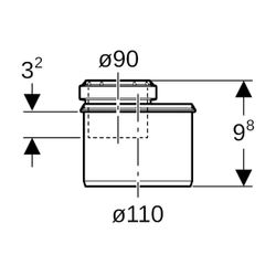 Geberit Silent-PP Reduktion exzentrisch, kurz, d 110mm, d1 90mm... GEBERIT-390577141 4025416295907 (Abb. 1)
