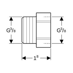 Geberit Übergang, AquaClean, flach dichtend auf radial dichtend, 242738001... GEBERIT-242738001 4025416176695 (Abb. 1)