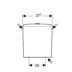 Geberit iCon Aufputzspülkasten aufgesetzt, 2-Mengen-Spülung, Wasseranschluss seitlic... GEBERIT-229420600 4022009332551 (Abb. 1)
