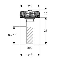 Geberit Pluvia Dachwassereinlauf mit Flansch, für Rinnen Maximale Ablaufleistung 25l... GEBERIT-359007001 4025410717528 (Abb. 1)