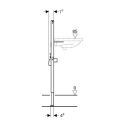Geberit Duofix Basic Element für Waschtisch 112cm, für Trockenbau, Standarmatur... GEBERIT-458404001 4025416087649 (Abb. 1)