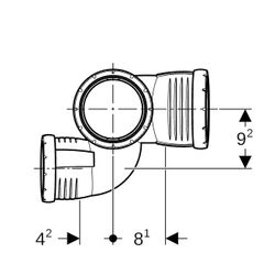 Geberit Silent-Pro Schachtbogenabzweig 87,5 Grad rechts d 110mm, d1 75mm, d2 90mm... GEBERIT-393553141 4025416457817 (Abb. 1)