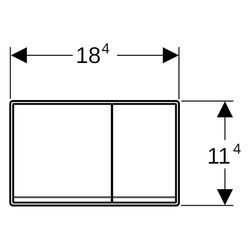 Geberit Betätigungsplatte Omega60, 114x184x25mm, Zinkdruckguss/Glas, Weiß/Verspiegel... GEBERIT-115081SI1 4025416301349 (Abb. 1)