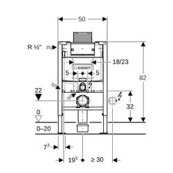 Geberit Duofix Element für Wand-WC 82cm, für Trockenbau, mit Omega Unterputzspülkast... GEBERIT-111003001 4025416301806 (Abb. 1)