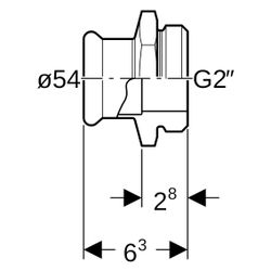 Geberit Mapress Edelstahl Übergang mit Außengewinde G D 54mm, G 2 3/8"... GEBERIT-31737 4024723317371 (Abb. 1)