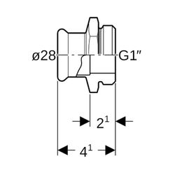 Geberit Mapress Übergang mit Außengewinde D 28mm, G 1", Edelstahl, 31738... GEBERIT-31738 4064746022197 (Abb. 1)