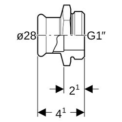 Geberit Mapress Übergang mit Außengewinde D 28mm, G 1", Edelstahl, 31738... GEBERIT-31738 4064746022197 (Abb. 1)