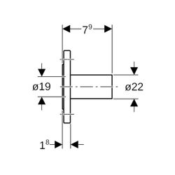 Geberit Mapress C-Stahl Flansch 10/16 bar, mit Einschubende Außendurchmesser 22mm, DN 20... GEBERIT-23784 4025410721174 (Abb. 1)
