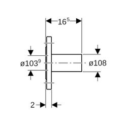 Geberit Mapress C-Stahl Flansch 10/16 bar, mit Einschubende Außendurchmesser 108mm, DN 1... GEBERIT-23791 4025410720573 (Abb. 1)
