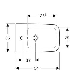 Geberit iCon Square Wandbidet geschlossene Form, Tiefe 54cm, Überlauf sichtbar, Weiß... GEBERIT-231910600 4022009329513 (Abb. 1)