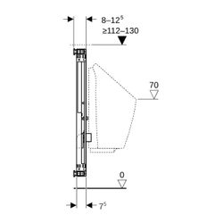 Geberit Kombifix Element für Urinal, 109-127cm, universell, für Aufputz-Druckspüler... GEBERIT-457686001 4025416801689 (Abb. 1)