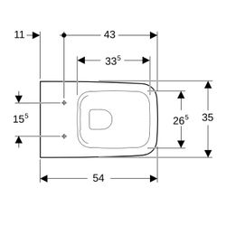 Geberit iCon Square Wand-WC Tiefspüler, geschlossene Form, Rimfree Tiefe 54cm, Weiß/... GEBERIT-201950600 4022009329490 (Abb. 1)