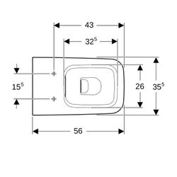 Geberit iCon Square Stand-WC Tiefspüler, wandbündig, geschlossene Form, Rimfree Tief... GEBERIT-211910600 4022009336887 (Abb. 1)
