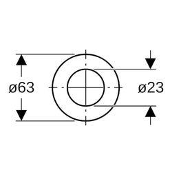 Geberit Flachdichtung für Spülventil, Unterputzspülkasten Außendurchmesser 63mm... GEBERIT-891015001 4025416070405 (Abb. 1)