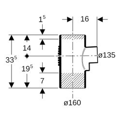 Geberit Silent db20 Abzweig 88,5 Grad, d 160mm, d1 135mm... GEBERIT-315128141 4025416862390 (Abb. 1)