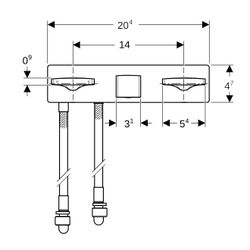Geberit ONE Waschtischarmatur eckiges Design, Wandmontage, Länge 18cm Zweigriffmisch... GEBERIT-116461211 4025410718747 (Abb. 1)