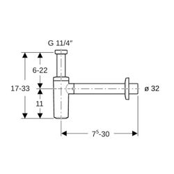Geberit Tauchrohrgeruchsverschluss für Waschbecken, Abgang horizontal Außendurchmess... GEBERIT-151034211 4025416706328 (Abb. 1)