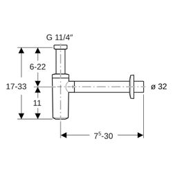Geberit Tauchrohrgeruchsverschluss für Waschbecken, Abgang horizontal Außendurchmess... GEBERIT-151034211 4025416706328 (Abb. 1)