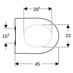 Geberit iCon WC-Sitz schmales Design mit Absenkautomatik, ohne Quick-Release-Scharni... GEBERIT-574950000 4022009343557 (Abb. 1)