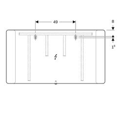 Geberit Option Square Lichtspiegel Beleuchtung beidseitig, Breite 120cm, Höhe 65cm, ... GEBERIT-819220000 4022009327632 (Abb. 1)