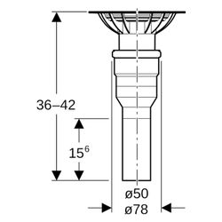 Geberit Duschbodenablauf für Bodenbeläge aus Vinyl, stockwerksdurchdringend Außendur... GEBERIT-154058001 4025410743435 (Abb. 1)