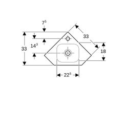 Geberit iCon Eckhandwaschbecken, Breite 46cm, Tiefe 33cm, Hahnloch mittig, ohne Über... GEBERIT-124729000 4022009306064 (Abb. 1)