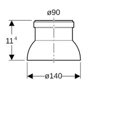 Geberit PE Dunsthut Außendurchmesser 90mm, DN 90, Schwarz... GEBERIT-366989162 4025410743718 (Abb. 1)