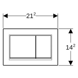 Geberit Betätigungsplatte Omega20, 2-Mengen-Spülung, 212x142x10mm, Kunststoff, Mattc... GEBERIT-115080JQ1 4025410756589 (Abb. 1)