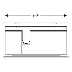Geberit Xeno2 Unterschrank für Waschtisch, Ablagefläche, 2 Schubladen, 88x53x46,2cm,... GEBERIT-500515001 4025416358756 (Abb. 1)