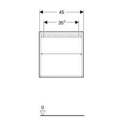 Geberit Hängeschrank quadratisch, mit einer Tür 45x46,7cm, Lava lackiert matt/Glas g... GEBERIT-502319JK2 4025410126832 (Abb. 1)