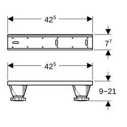 Geberit Set Füße, Traversen, mit Wandanker, für Badewanne aus Sanitäracryl... GEBERIT-554910001 4025410749772 (Abb. 1)