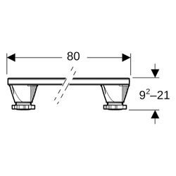 Geberit Set Füße und 3 Traversen, für Duschwannen aus Steinharz, bis 140cm 80x9,2-21... GEBERIT-554961002 4025410892874 (Abb. 1)