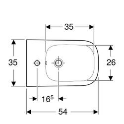 Geberit Smyle Square Wandbidet geschlossene Form, Tiefe 54cm, Überlauf sichtbar, Wei... GEBERIT-500209011 4025416425861 (Abb. 1)