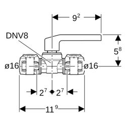 Geberit Kugelhahn FlowFit, DN 12, 16mm, Siliziumbronze, 619850001... GEBERIT-619850001 4025416604327 (Abb. 1)