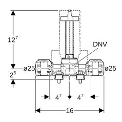 Geberit FlowFit Unterputz-Kugelhahn mit Dämmung, Befestigung, d 25mm, PN 10 bar... GEBERIT-619892001 4025410770363 (Abb. 1)
