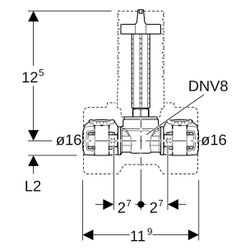 Geberit FlowFit Unterputz-Kugelhahn mit Dämmung Außendurchmesser 16mm, 10 bar... GEBERIT-619870001 4025410773265 (Abb. 1)