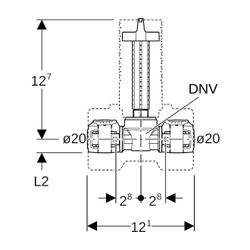 Geberit FlowFit Unterputz-Kugelhahn mit Dämmung Außendurchmesser 20mm, 10 bar... GEBERIT-619871001 4025410770097 (Abb. 1)