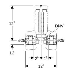 Geberit FlowFit Unterputz-Kugelhahn mit Dämmung Außendurchmesser 25mm, 10 bar... GEBERIT-619872001 4025410770103 (Abb. 1)