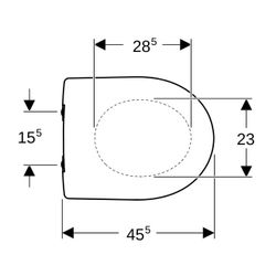 Geberit Renova WC-Sitz Befür von oben, Absenkautomatik, o. Quick-Release-Scharniere,... GEBERIT-573025010 4022009284867 (Abb. 1)
