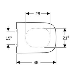 Geberit Smyle Square WC-Sitz schmales Design Sandwichform, Absenkautomatik o. Quick-... GEBERIT-500240011 4025416520498 (Abb. 1)