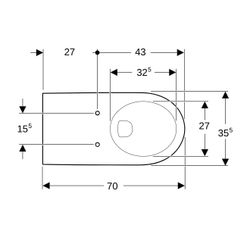 Geberit Renova Comfort Wand-WC Tiefspüler, verlängerte Ausladung Tiefe 70cm, Weiß/Ke... GEBERIT-208520600 4022009344042 (Abb. 1)